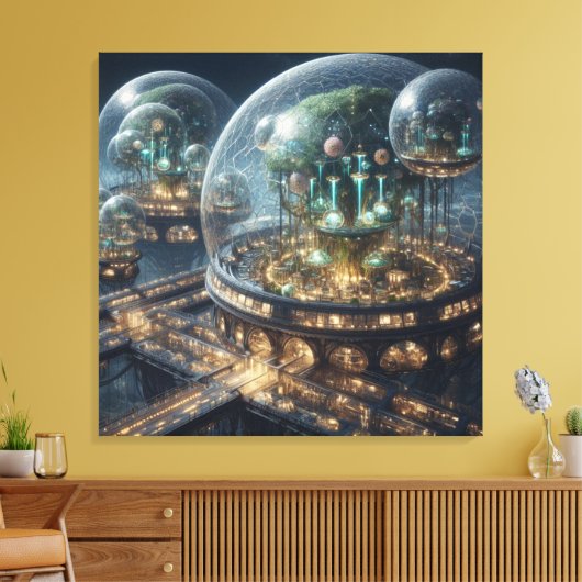 Futuristische Fantasy Pflanze Bio Domes Leinwanddruck (Insitu (Wohnzimmer))