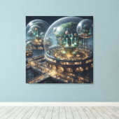 Futuristische Fantasy Pflanze Bio Domes Leinwanddruck (Insitu (Holzboden))