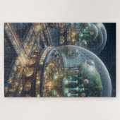 Futuristische Fantasy Pflanze Bio Domes Puzzle (Horizontal)