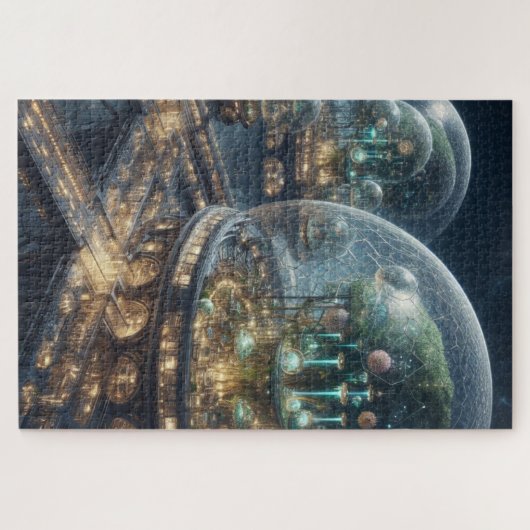 Futuristische Fantasy Pflanze Bio Domes Puzzle (Horizontal)
