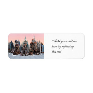 Futuristische Fantasy-Stadt Sci-Fi-Skyline-Kunst