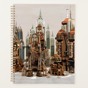 Futuristische Fantasy-Stadt Sci-Fi-Skyline-Kunst Planer