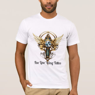 Futuristische Fine Line Wing Tattoo T-Shirt