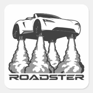 Futuristische fliegende Roadster-Vektorgrafik Quadratischer Aufkleber