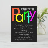 Futuristische Fun 12x18 Dance Party Einladung (Stehend Vorderseite)