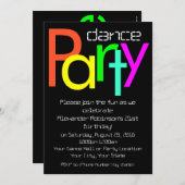 Futuristische Fun 12x18 Dance Party Einladung (Vorne/Hinten)