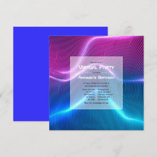 Futuristische geometrische virtuelle Geburtstagsfe Einladung