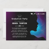Futuristische Glow Virtual Graduation Party Einladung (Vorderseite)