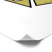 Futuristische Gold Black Geometric Cybernetic Abst Poster (Ecke)