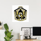 Futuristische Gold Black Geometric Cybernetic Abst Poster (Heimbüro)