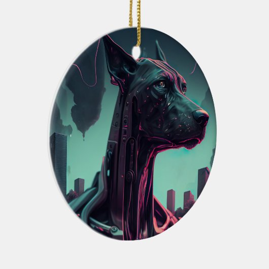 Futuristische große Däne der Roboterbegleitung Keramik Ornament (Rechts)