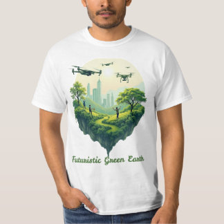 Futuristische Grüne Erde T-Shirt