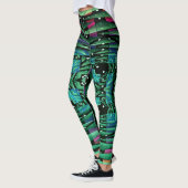 Futuristische grüne Kaleidoskop-Leggings Leggings (Links)