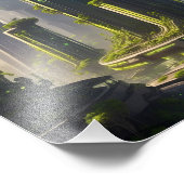 futuristische grüne Stadt Fotodruck (Ecke)