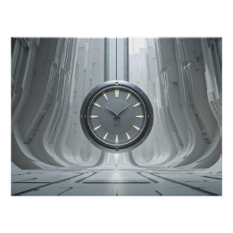 Futuristische Hangar Chronometer Poster