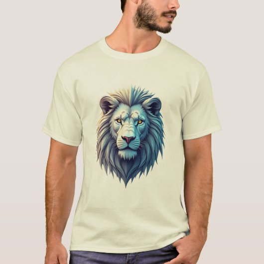 Futuristische Holographic Lion T - Shirt Designs (Vorderseite)