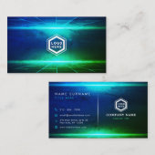 Futuristische Horizon Blue & Green Light Textur Visitenkarte (Vorne/Hinten)