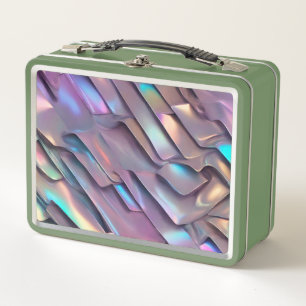 Futuristische Iridescent/abstrakte holografische Metall Brotdose