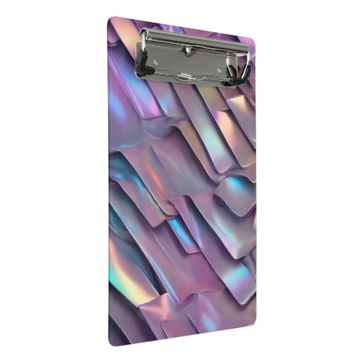 Futuristische Iridescent/abstrakte holografische Mini Klemmbrett (Schrägansicht)