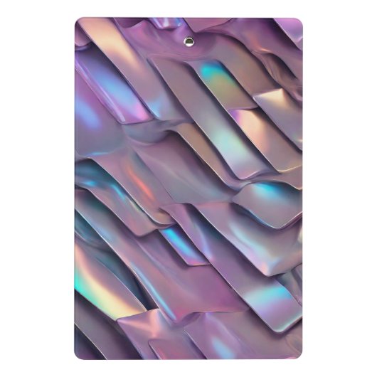 Futuristische Iridescent/abstrakte holografische Mini Klemmbrett (Rückseite)