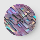Futuristische Iridescent/abstrakte holografische Runde Wanduhr (Vorderseite)