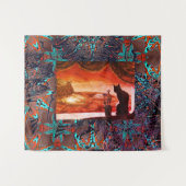 Futuristische Katze auf Mars Wandteppich (Vorderseite (Horizontal))