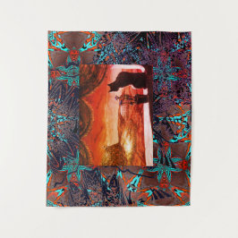 Futuristische Katze auf Mars Wandteppich