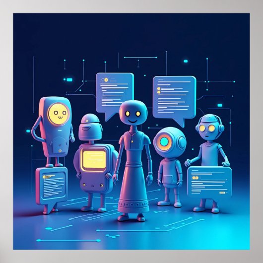 "Futuristische KI-Assistenten Poster (Vorne)