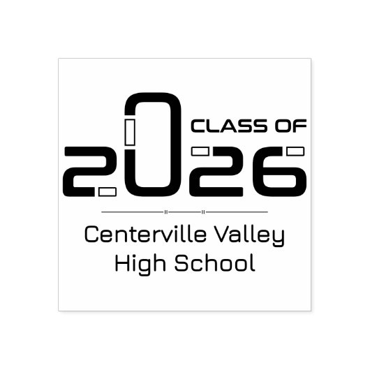 Futuristische Klasse 2026 Gummistempel (Prägung)