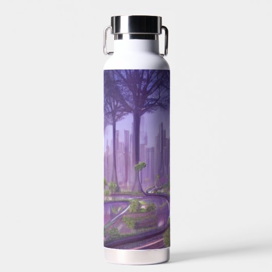 Futuristische Kunst im Wald Trinkflasche (Vorne)