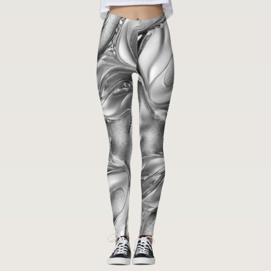 Futuristische Leggings aus flüssigem Chrom (Vorderseite)