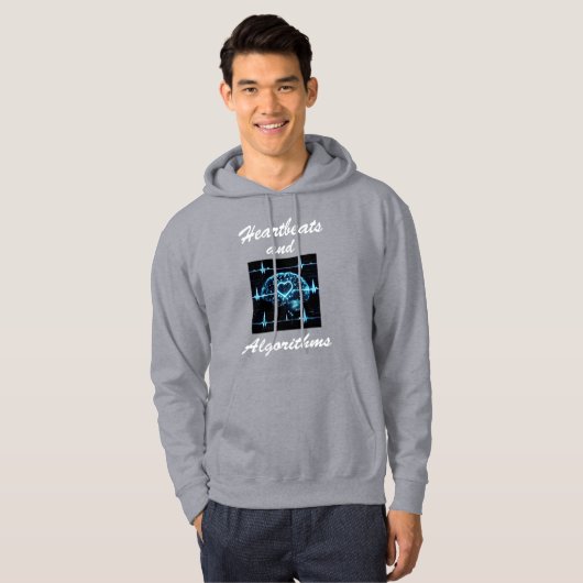 Futuristische Liebe "Heartbeats and Algorithms" Hoodie (Vorne ganz)
