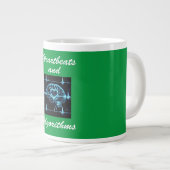 Futuristische Liebe "Heartbeats and Algorithms" Jumbo-Tasse (Vorderseite Rechts)