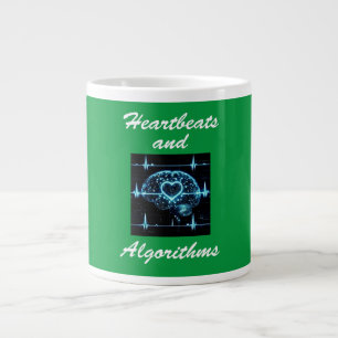 Futuristische Liebe "Heartbeats and Algorithms" Jumbo-Tasse