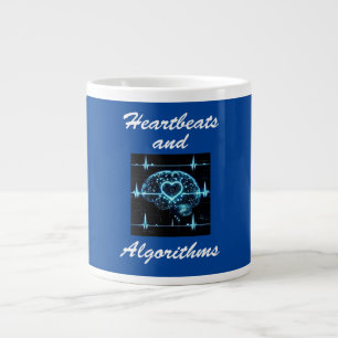 Futuristische Liebe "Heartbeats and Algorithms" Jumbo-Tasse