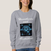 Futuristische Liebe "Heartbeats and Algorithms" Sweatshirt (Vorderseite)