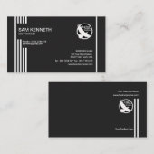 Futuristische Linien eleganter Schwarzes Visitenkarte (Vorne/Hinten)