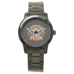 Futuristische Logo-Kunst des Marsmenschen Armbanduhr