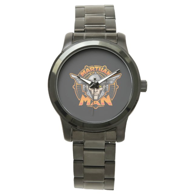 Futuristische Logo-Kunst des Marsmenschen Armbanduhr (Vorderseite)
