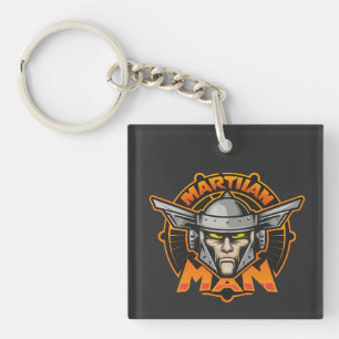 Futuristische Logo-Kunst des Martian Man Schlüsselanhänger