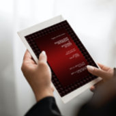 Futuristische Maroon Polygon Shape-Muster Hochzeit Einladung