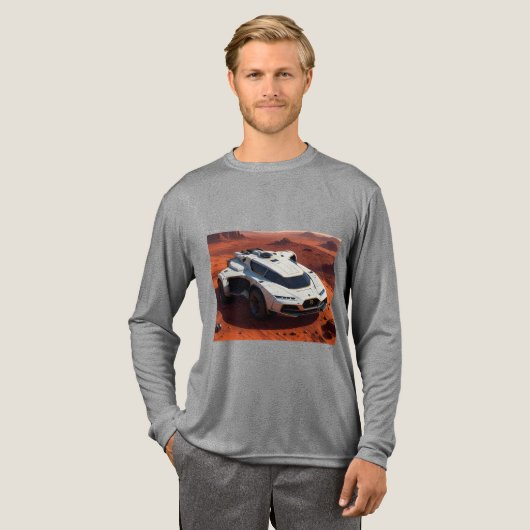 Futuristische Mars Explorer | AI-Enhanced SciFi Tri-Blend Shirt (Volle Vorderseite)