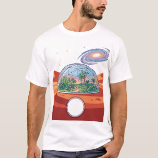 Futuristische Marskolonie Weltraum-Bio-Dom Moderne T-Shirt
