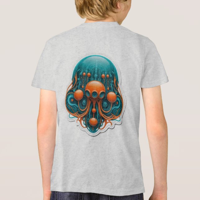 Futuristische Meduza Tri-Blend Shirt (Rückseite)