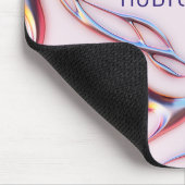 Futuristische Metallic Name Cyberpunk Herz Mousepad (Ecke)