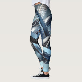 Futuristische Metallische Abstrakte Frauen Leggings