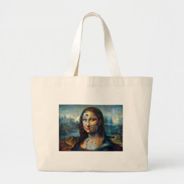 Futuristische Mona Lisa Jumbo-Tasche Jumbo Stoffbeutel