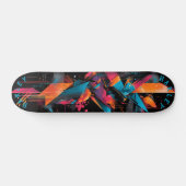 Futuristische Neon - Bold Abstrakt Geometric Skateboard (Horizontal)
