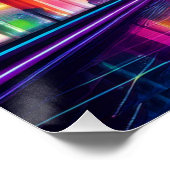 Futuristische Neon Cityscape - kühne Cyberpunk-Ges Poster (Ecke)
