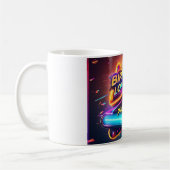 Futuristische Neon-Glitch-Geburtstagsbeladung Kaffeetasse (Links)